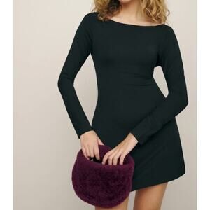 Reformation Jaelynn Knit Dress Black Sleeveless Midi Bodycon S NWT